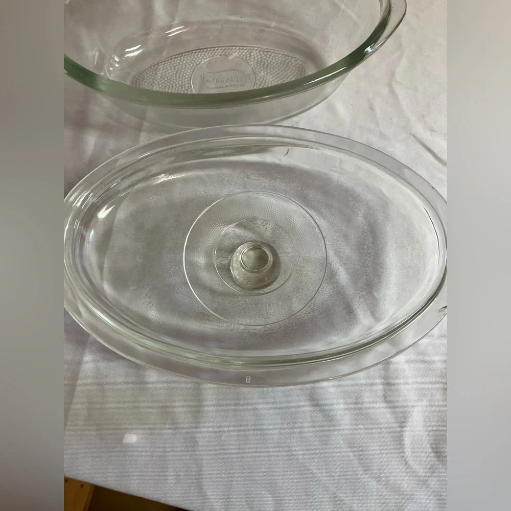 Glasbake Clear Glass Casserole Dish with Lid